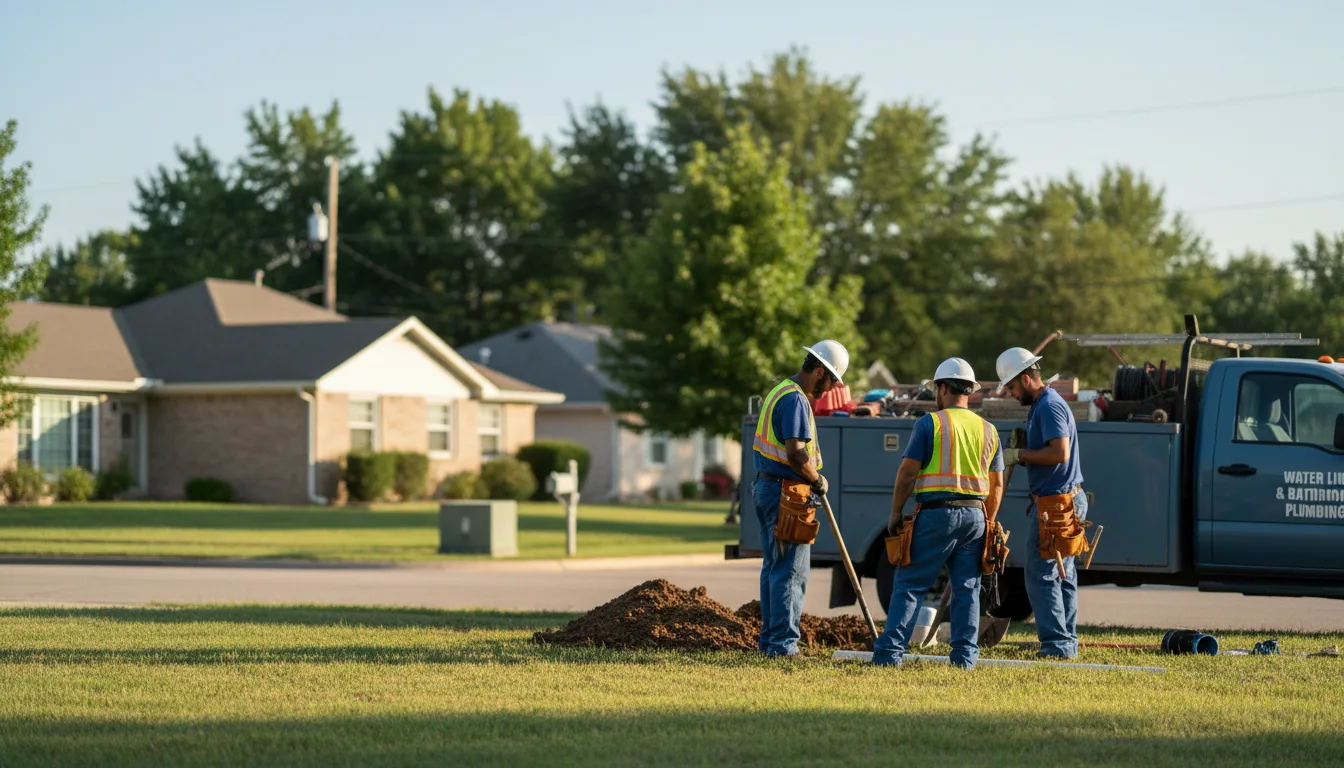 Residential water line and bathroom plumbing service in Clarence, IA
